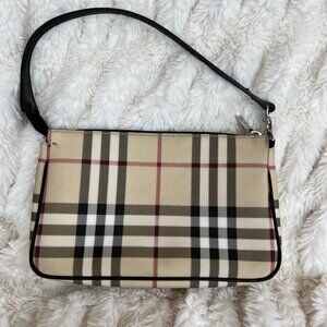 Burberry Beige Haymarket Nova Check Small Shoulder Bag